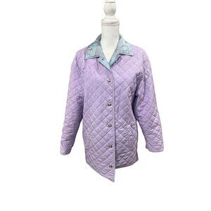 Escada Lavender Quilted Reversible Nylon/Silk Jacket Size 38/Large